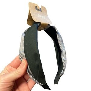 Berry Headbands | Black- Plaid Knot